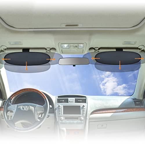 WANPOOL 遮光板は運転席や助手席の乗員を、太陽光による眩しさから保護し、且つ運転の妨げにならない日除けを提供しています - 2 枚
