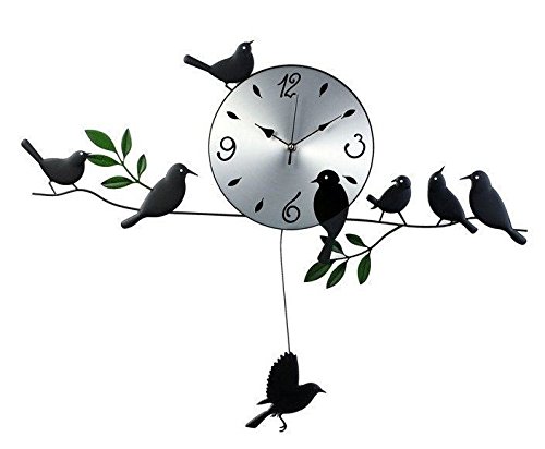 鳥の振り子時計　ウォールクロック　壁掛け時計 インテリア