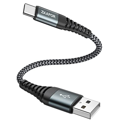 ZKAPOR 短いUSB Type C ケーブル 30CM, 急速充電USB-C ケーブル 3A 高耐ナイロン編み USB-C & USB-A ケーブル Samsung Galaxy S22 /S21 /S20 /S10+ /S10 /S