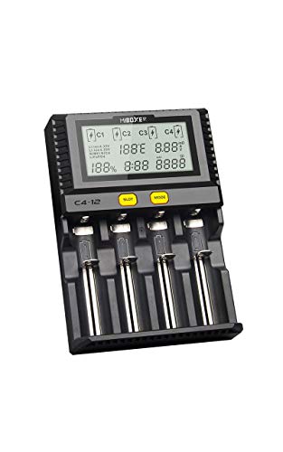 MiBOXER 電池充電器 18650 充電器 ミニ四駆 電池 【 4本同時 3A充電 可能 】 C4-12 (C4-12（3.0A充電）)