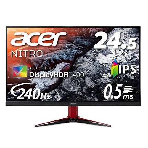 Acer ゲーミングディスプレイ Nitro VG252QXbmiipx 24.5型ワイド IPS 非光沢 フルHD 0.5ms(GTG) 240Hz HDMI DisplayHDR 400 G-SYNC Compatible フリッカー