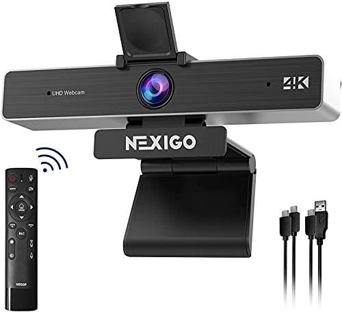 NexiGo Zoom認定、 N950P 4Kズーム可能ウェブカメラ リモコンとソフトウェアコントロール、ソニー Starvisセンサー、5Xデジタルズーム機能、Pro ウェブカメラにデュアルステレオマイク搭載、Zoom Skype Te