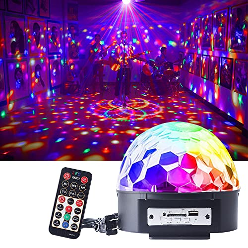 CHINLY 舞台照明 ステージライト ミラーボール RGB多色変化 音声制御 回転ライト 水晶魔球 ミラーボール パーティー DJ ディスコライト クラブ バー照明用ライト イベント・文化祭・パーティー用
