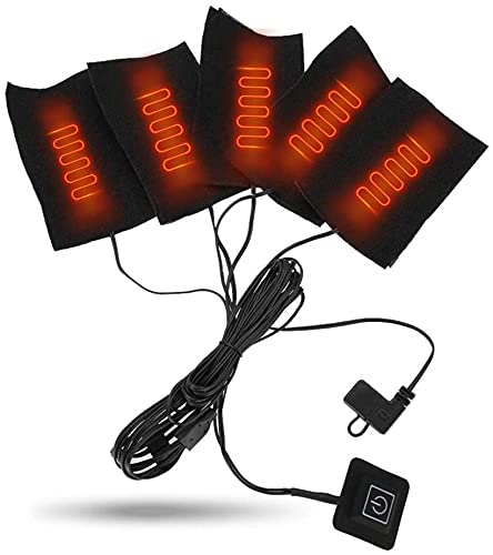 USB加熱パッド，ヒーターパッド電気衣類5つ 体のための第3ギア調節可能温度ウォーマー加熱パッド