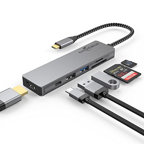 USB C ハブ 6-in-1 アダプタ タイプc GADEBAO 4k hdmi マルチポート usb ハブ type-c たいぷc【4K対応HDMI＋急速PD充電＋USB3.0/2.0ポート+SD&TFカード スロット搭載】thund