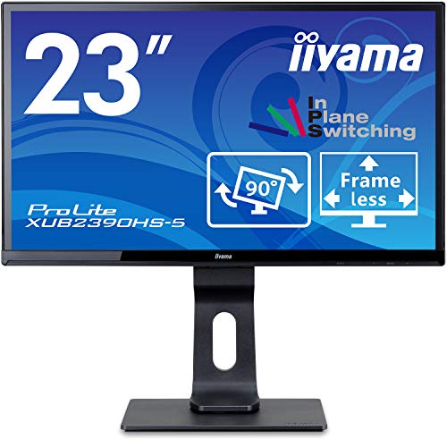 iiyama モニター ディスプレイ 23インチ フルHD AH-IPS方式 高さ調整 フレームレス HDMI DVI-D D-Sub 全ケーブル付 3年保証 国内サポート XUB2390HS-B5