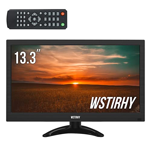 Wstirhy 13.3インチ 小型 液晶 モニター ディスプレイ サブモニター/TN/1366x768/60HZ/5ms/USB HDMI VGA AV BNC接続 監視カメラ用/スピーカー内蔵/リモコン付き/VESA