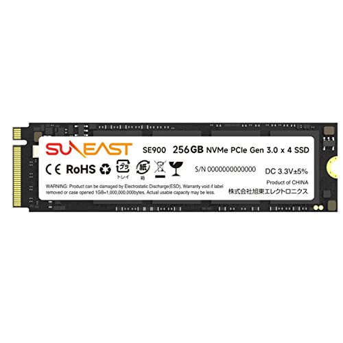 SUNEAST 256GB NVMe SSD PCIe Gen 3.0 ×4 M.2 Type 2280 内蔵 SSD 3D NAND 国内正規品 最大転送速度：3500MB/秒 SE900NVG3-256G