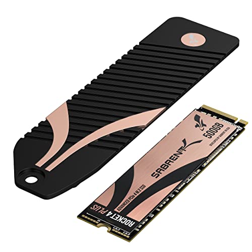 SABRENT SSD 500GB、M.2 ヒートシンク付 M.2 SSD 2TB PCIe 4.0 M.2 SSD NVMe 500GB、Gen4 M.2 2280、内蔵SSD速度最大7000MB/秒 ロケット4 PLUS エクストリー