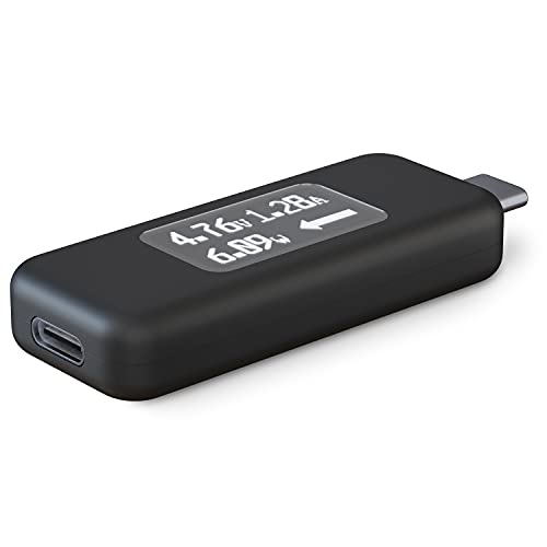 Plugable USB-C 電流電圧チェッカー 100W 対応、USB Type-C ポート搭載ラップトップ、ケーブル、スマートフォン、充電器を計測