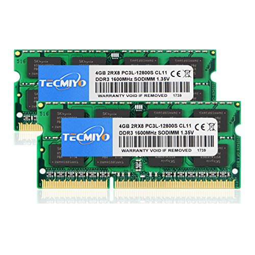 テクミヨ ノートPC用メモリ DDR3 PC3-12800 (DDR3 1600) 4GB×2枚 1.35V (低電圧) 204Pin CL11 Non-ECC SO-DIMM 対応