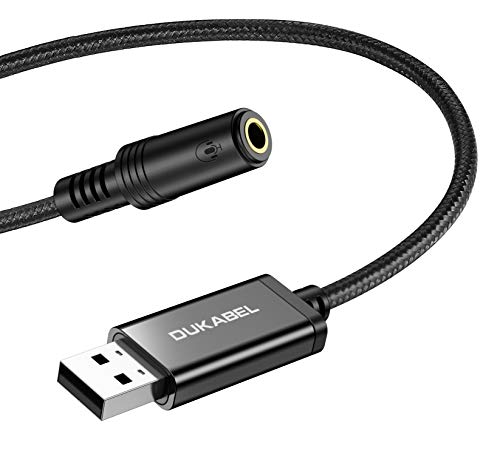 DuKabel 1.2M USB外付け サウンドカード usb イヤホンジャック 変換 USBポート-4極（TRRS） USB オーディオ変換アダプタ 3.5mm ミニ ジャック ヘッドホン マイク端子 （Xbox One/PS3不対応）