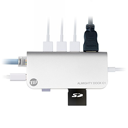 TUNEWEAR ALMIGHTY DOCK C1 マルチUSB-Cハブ Ethernet HDMI 4K PD対応 シルバー TUN-OT-000027