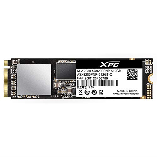 ADATA XPG SX8200 Pro NVMe SSD (読取最大 3,500MB/秒) PCIe3.0x4 M.2 DRAM キャッシュ メーカー5年保証 国内正規品 (3500/2300 MB/s ヒートシンク着脱可, 512GB