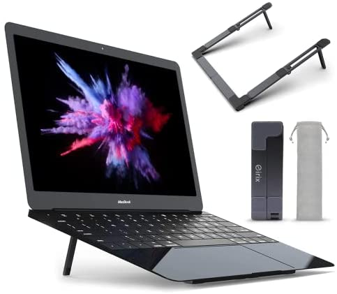 pc スタンド - 2021アップグレード 軽量折りたたみノートPCスタンド 収納バッグ付き 人間工学に基づいた3Dデザイン laptop stand MacBook / Macbook Air / iPad / iPadProなどに最適