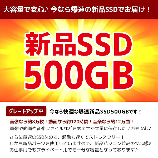 PC/タブレット ノートPC 余裕の強力性能ならコレ! ノートパソコン 新品500GB SSD 16GBメモリ 