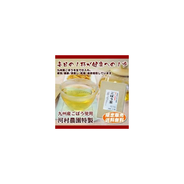 ごぼう茶 送料無料 冷え性・むくみ・貧血・便秘 九州産 約１２０杯分 (75g入/2.5g×30包)