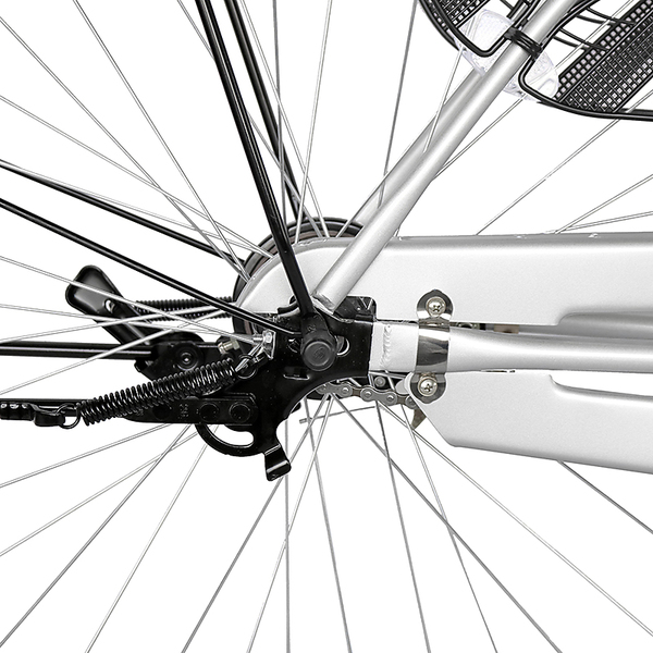 自転車 シンプルフレームで大人気 ママチャリ サントラスト ママチャリ 軽快車 シルバー/銀色 自転車 SUNTRUST -裾 SUSO すそ-ギアなし 自転車 26インチ鍵付き ママチャリ 通学用