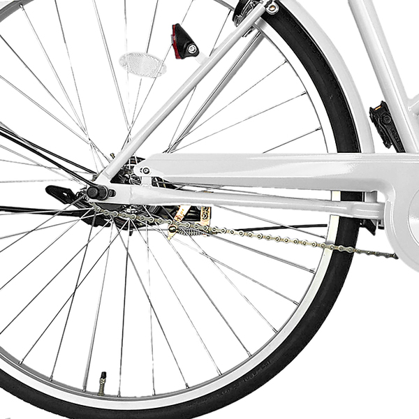 自転車 デザインフレームで人気 trois トロワ サントラストでシンプルなシティサイクル シティ車 27インチ ママチャリシティサイクル自転車 ホワイト/白 ギアなし