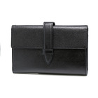 財布 三つ折り財布 ベルト付 ブラック 黒 牛革 本革 レザー メンズ ビジネス MA-AB008-BK