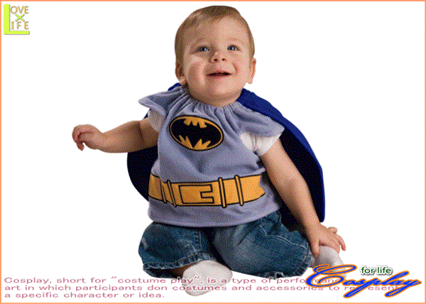 赤ちゃん用バットマン ビブバットマンのよだれかけ風トップス ケープつき 当店のコスプレ