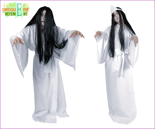 Unisex 呪いの幽霊 幽霊 お化け ゆうれい 白装束 ジョーク ユーモア ハロウィン コスプレ コスチューム 衣装 仮装 集団仮装 かわいい ワールドショップ