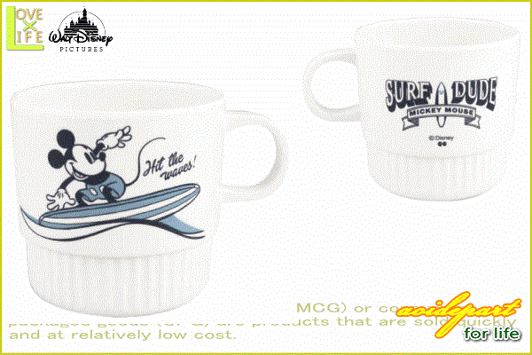 ディズニーキャラクター メラミンマグ Surf サーフ ミッキーマウス マグ コップ カップ スタッキング 食器 キッチン かわいい ワールドショップ
