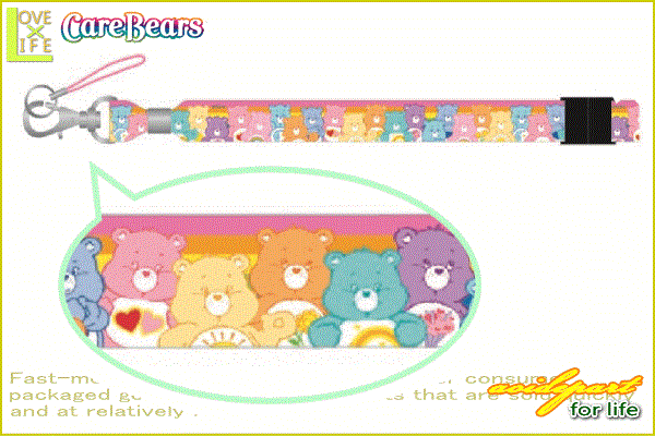 ケアベア Carebears ネックストラップ 集合 クマ Carebears パスケース アニメ 定期入れ ケース ストラップ グッズ キャラクター 雑貨 かわいい ワールドショップ