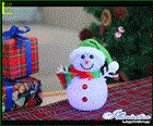 【20 】LED テーブルスノーマン リーフグリーン【室内用】【電池】【置物】【雪だるま】置物スノーマンに新作登場！今年は一層可愛くなっちゃった♪【】【クリスマス】【イルミネーション】【電飾】【モチーフ】