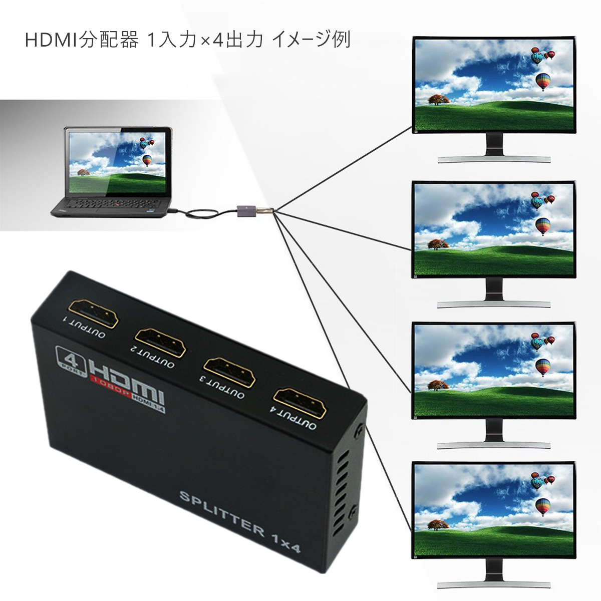 HDMI切替器 1入力4出力