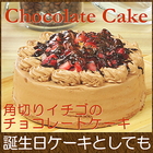 誕生日ケーキ バースデイケーキ お菓子 お返し スイーツ 送料無料 角切りイチゴのチョコレートケーキ 5号