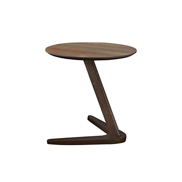 Arbr Heights サイドテーブル おしゃれ ベッドテーブル モダン コーヒーテーブル 円型 ソファテーブル 木製 北欧 丸 組立簡単 ウオールナット