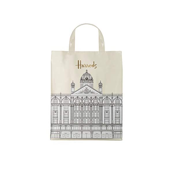 英国ハロッズ トートバッグ ビルディング イラスト Illustrated 並行輸入品 Shopper Building 縦長トートmサイズ Bag 購入