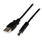 StarTech.com USB - 5V DC電源供給ケーブル 1m DCプラグ(外形5.5m/内径2.5mm) USB2TYPEN1M
