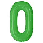 送料無料エアポップレターバルーン グリーン 「0」(数字) 14インチ(約35.5cm)