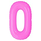 送料無料エアポップレターバルーン ピンク 「0」(数字) 14インチ(約35.5cm)