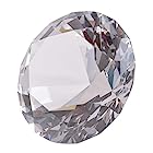 送料無料多色透明 水晶 ダイヤモンド 60mm ペーパーウェイト ガラス 文鎮 装飾品 誕生日 母の日 結婚記念日 プレゼント 妻 (透明)