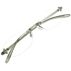 軽い リーディンググラス 老眼鏡 シニアグラス 枠なし 超弾性 柔らかい フレーム (+1.50)
