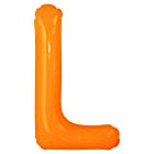 送料無料エアポップレターバルーン オレンジ 「L」 14インチ(約35.5cm)