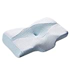 送料無料MyeFoam 枕 安眠 肩がラク 低反発 まくら 中空設計 頭・肩をやさしく支える 低反発枕 仰向き 横向き プレゼント 洗える ブルー