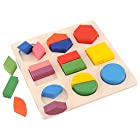 送料無料phalatina パズル 型はめ 認知 知性、想像 創造力 積み木 形合わせ 木のおもちゃ 色彩感覚 幼児 知育 玩具 正方形、長方形、ひし形 (パズルＣ)