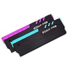 送料無料EZDIY-FAB 12V RGB RAM 冷却 メモリヒートシンク 12V RGB LED機能搭載- 黒い 2本1セット（オーラシンク,Aura Sync）