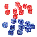 送料無料P Prettyia D6ダイス 6面 骰子 賽子 アクリル製 D&D RPGゲーム用 約20個 全23選択 , 青と赤