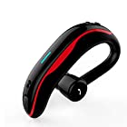Bluetooth ヘッドセット 片耳 スポーツ ワイヤレス イヤホン iPhone/Android/ipad適用 レッド