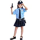 送料無料KIRI 子供 コスプレ 女の子 警察官 仮装 婦人警官 ガールズ ポリス ハロウィン 手錠付き XS ブルー