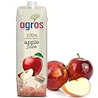 送料無料アップルジュース 果汁100％ agros ギリシャ産 りんごジュース 無添加 紙パック 業務用 まとめ買い 濃縮還元 1000ミリリットル (x 12)