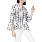 [セシール] フレアシャツ UVケア 7分袖 後ろ裾長めのヘムライン レディース ホワイト系 日本 S (日本サイズS相当)