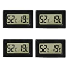 4個湿温度計 デジタル 湿度計 温度計 LCD大画面摂氏温度計 室内用 爬虫類用 ヒュミドール、温室、庭、セラー、冷蔵庫、クローゼット用