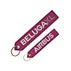 [スカイアートジャパン] フライトタグ クルータグ AIRBUS BELUGAXL Keyring ピンク エアバス キーリング