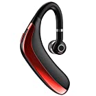 2020年進化版 耳掛け式 ワイヤレスイヤホン ヘッドセット Bluetooth V5.1 片耳 高音質 超大容量バッテリー、長持ちイヤホン、長時間の通話に対応 (赤)